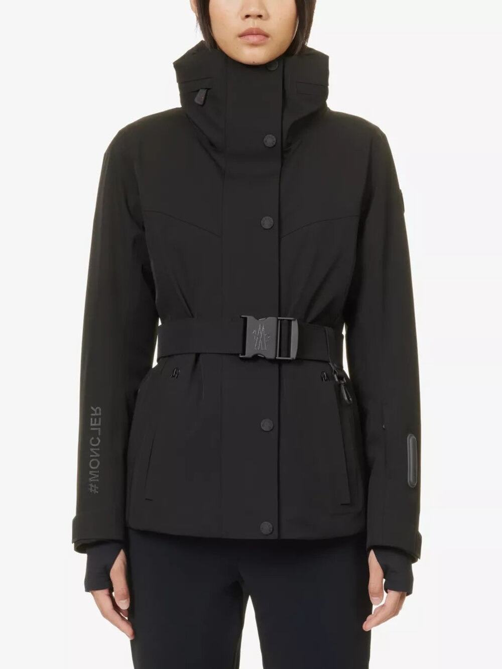 Moncler Hainet Funnel Neck Stretch Woven Jacket - XS Black